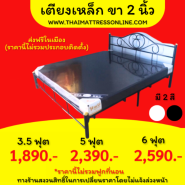 SALE เตียงเหล็ก รุ่น ประหยัด (ขาว-ดำ)